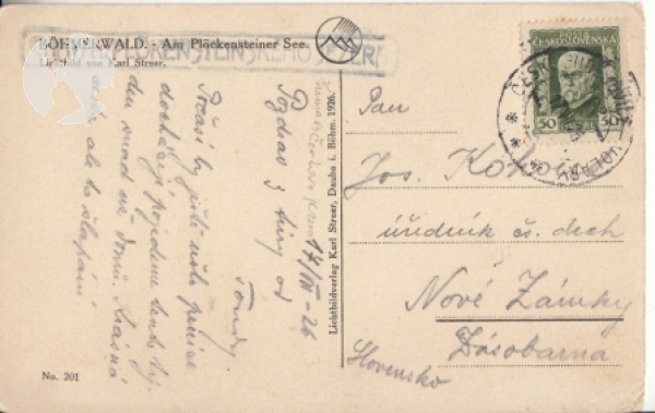 Šumava - Plešné jezero 1926 95 001 ●